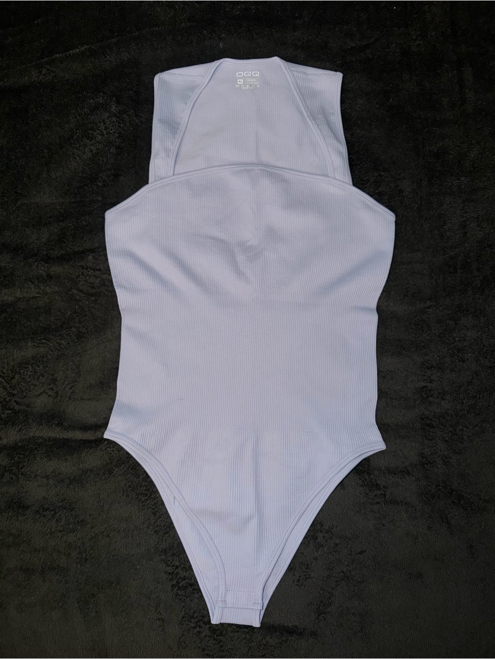 Light Blue Ribbed Halter Bodysuit Jumpsuit